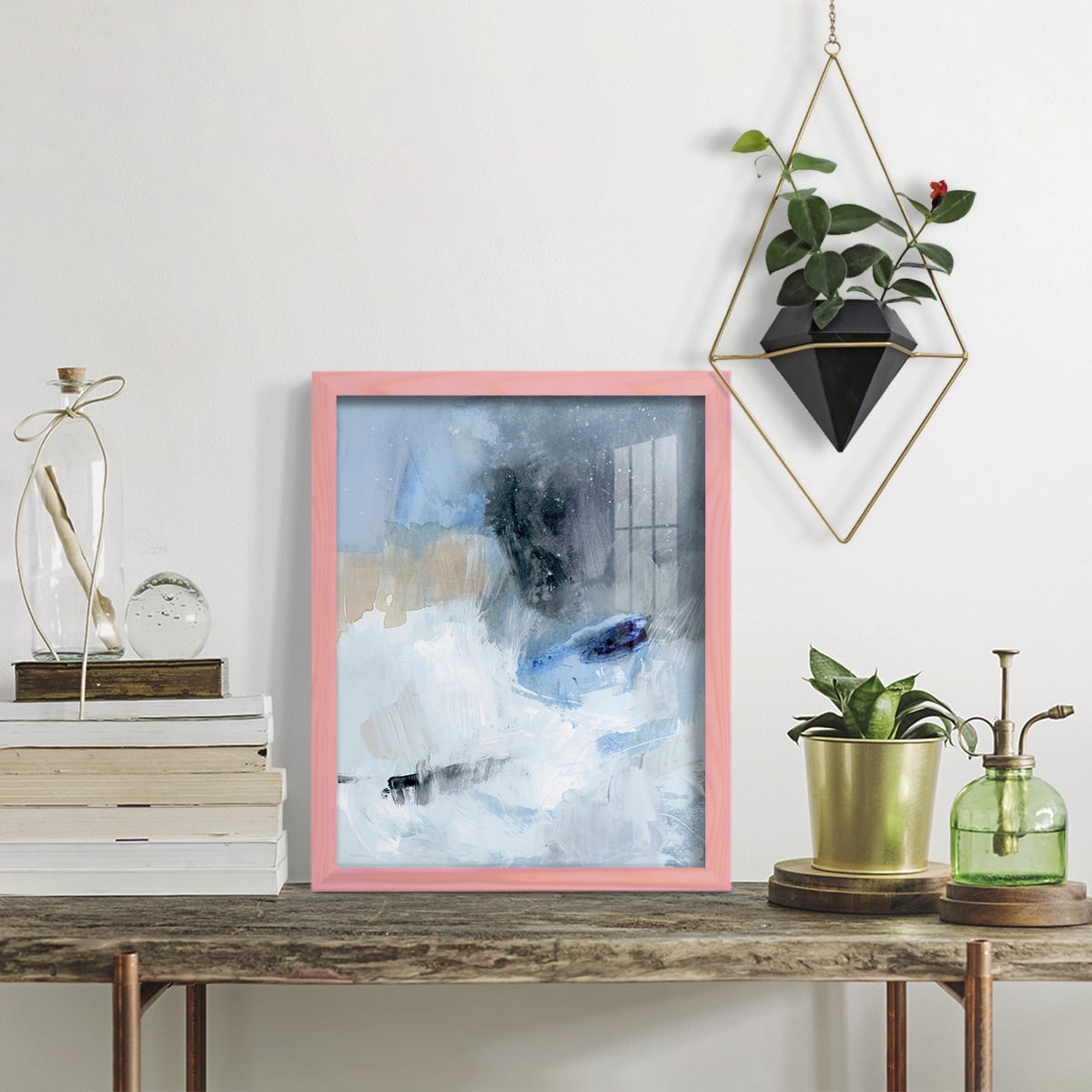 Welle II - Framed Print w/glass - Sunset Pink
