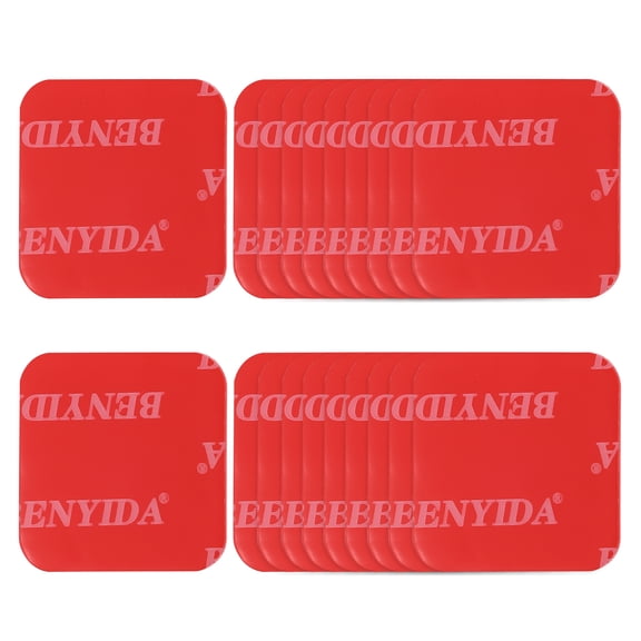 Uxcell 20 Pcs Double Sided Adhesive Pads, 1.18 x 1.18 Inch Dash Cam Sticky Pads Self-Adhesive Square Mounting Foam Tape Waterproof & Heat Resistant for Car Walls Picture Home Decor, Red