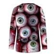 thumbnail image 4 of ICHUANYI Liquidación Mujeres Manga Larga Camisas Casuales Impresión Cuello Redondo Sudadera Jersey Suelto Túnica Tops ICHUANYI WER202308246307, 4 of 5