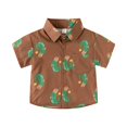 thumbnail image 4 of KAUOD Toddler Baby Boys Button Down Short Sleeve Shirts Casual Summer Beach Lapel Collar Top Shirts Summer Vintage Clothes, 4 of 4