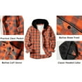thumbnail image 3 of Byoo Tween Boy Plaid Print Hooded Shirt Classic Button Down Long Sleeve Casual Hoody Jacket Outerwear Kids Comfortable Top, 3 of 8