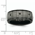 thumbnail image 7 of Edward Mirell Black Ti & Titanium Polished & Spinel Grooved Ring, 7 of 7