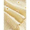 thumbnail image 4 of Yellow 2 Gingham Daisy Print Ruched Halter Dress With Tiered Ruffle Skirt, 4 of 29