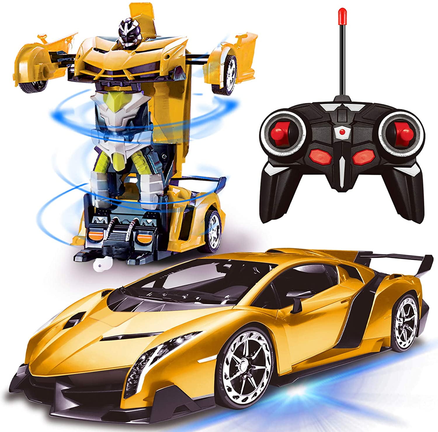 1:18 Transformer RC Car to Robot One Key Deformation Remote Control Light Toy 