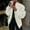 White, variant on Women's Casual Long Sleeve Jacket Button Down Solid Oversized Outwear Jacket With Pocket Trendy Ladies Blouse Coat Open Weave Cardigan Button Cardigan Sweater Cardigan Polyester Slouchy Cardigan Braid