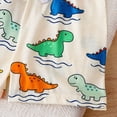 thumbnail image 5 of enyan Toddler Baby Boys Summer Outfits Short Sleeve Cartoon Print T-Shirt Tops & Shorts Sets 2Pcs Cute Baby Boys Cotton Summer Clothes For 1t 2t 3t 4t 5t 6t (2-3 Years,Khaki), 5 of 7