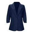 thumbnail image 4 of Yzengfg Women's Elegant Long Sleeve Slim Fit Spring Summer Suit Jacket With Lapel For Workwear Navy, 4 of 5