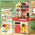 thumbnail image 1 of Interactive Kids Kitchen Playset for Ages 4-6 - 111-Piece Pink Pretend Cooking Set with Water Dispenser & Breakfast Accessories, 99cm Tall, Enhances Creativity & Coordination, Ideal Birthday Gift for, 1 of 6