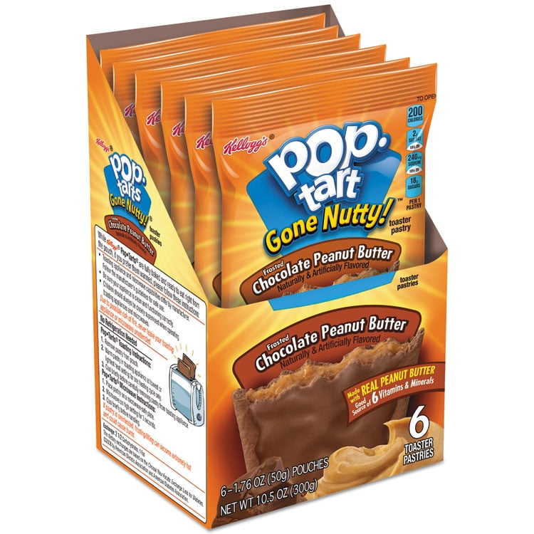 Kellogg's Pop Tarts, Frosted Chocolate Peanut Butter, 1.76 oz, 6 Packs/Box KEB12514 Walmart