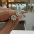 thumbnail image 3 of 2.00Ct Round Cut Real Diamond G-SI1 Halo Stud Earrings Solid 14k White Gold, 3 of 3
