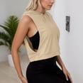 thumbnail image 5 of Sleeveless Hoodie for Women 2026 Trendy Casual Plain Hooded Sweatshirt Womens Pullover Top Spring Summer Outfits, 5 of 7