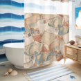 thumbnail image 5 of No Hook Shower Curtain, Vintage Envelope Shower Curtains for Bathroom with See Through Top Window, Abstract Art Travel Maps Waterproof & Washable Bath Curtain 60"x72", 5 of 9