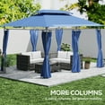 thumbnail image 4 of Outsunny 10' x 13' Patio Gazebo, Double Roof Outdoor Gazebo with Curtains and Metal Frame for Garden, Lawn, Backyard and Deck, Dark Blue, 4 of 9