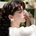 thumbnail image 4 of Gold Bow Earrings for Women Teen Pink Bowtie Dainty Long Tassel Drop Stud Trendy Statement Jewelry Gift, 4 of 14