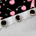 thumbnail image 4 of Castle Fairy Kawaii Bowknot Cherry Black Out Curtains for Girls Teens Children,Cute Galaxy Curtains Pack Of 2 (42X63 Each),Black Pink Bedroom Curtains,Ultra Soft Home Decor, 4 of 6