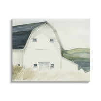 Stupell Industries White Farmhouse Barn Rural Grassland Countryside , 40 x 30, Design by Jennifer Paxton Parker