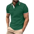thumbnail image 2 of Big & Tall Golf Shirts for Men Plus Size Short Sleeve T-Shirts with Pocket S-5X Mens Pullover Button Collared Color Block Business Casual Tees Tops, 2 of 5