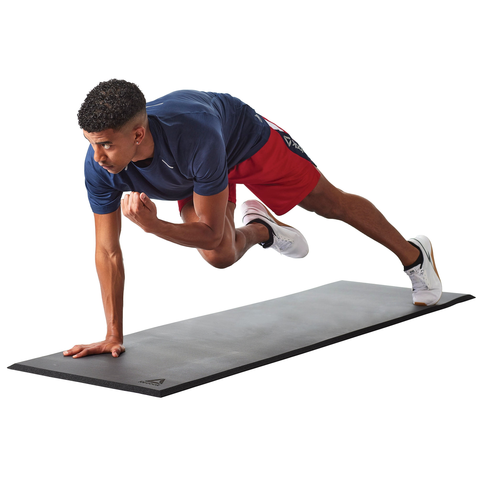 (2 pack) Reebok Delta Performance Fitness Mat - Black, 72" X 24" X 15Mm