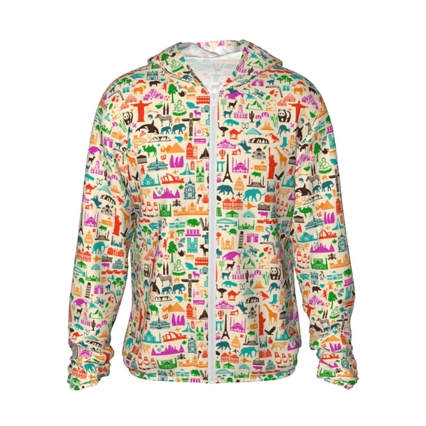 Fotbe Travel Chaqueta con Protección Solar UPF 50+ para Hombre y Mujer, Camisa con Capucha y Bolsillos-XX-Large