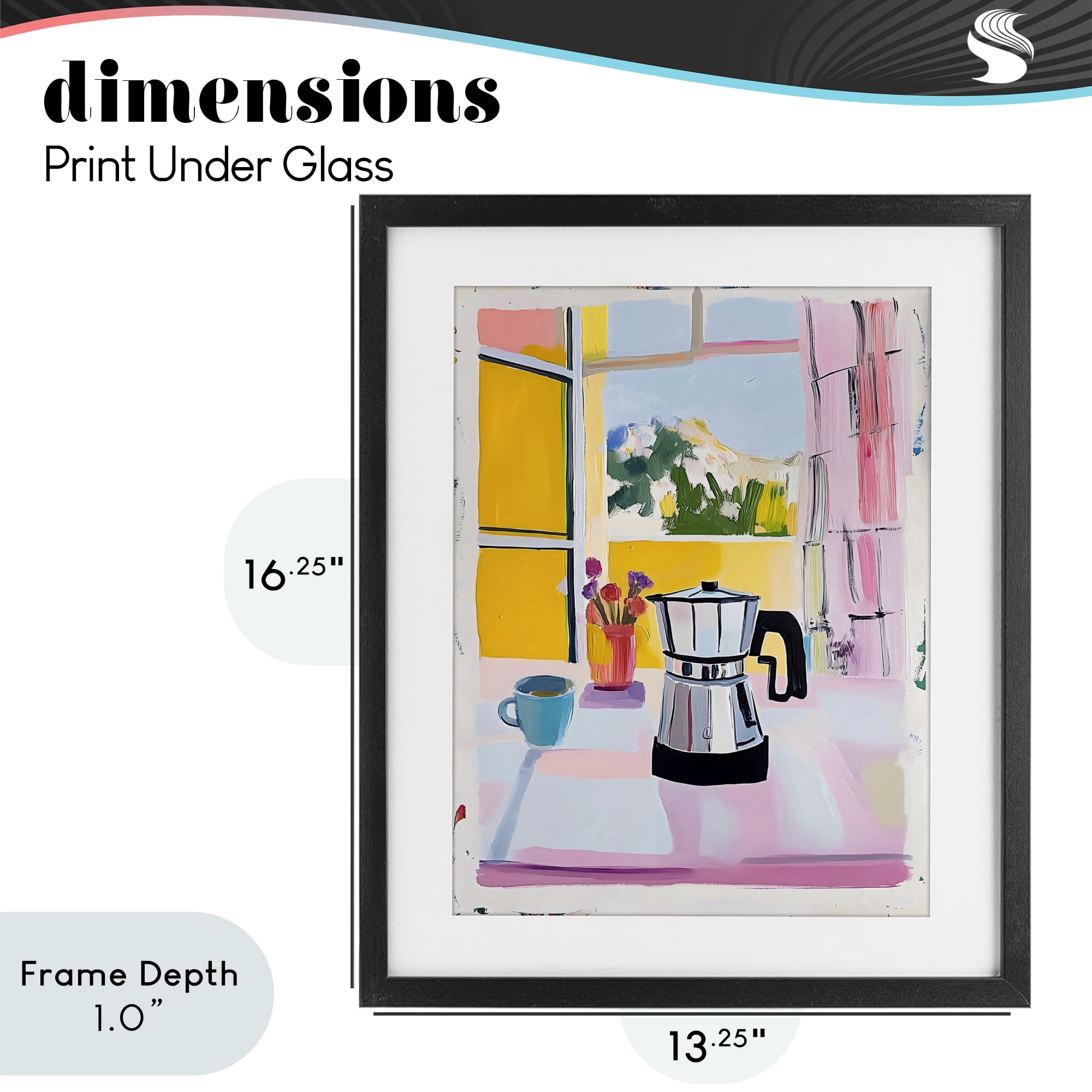 Stupell Industries Italian Moka Pot Kitchen Black Framed Print Under Glass, design by The Prints Vibe