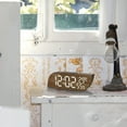 thumbnail image 1 of KER Modern Geometric Wall Clock Silent Non Ticking Battery Operated LED Display Stylish Home, 1 of 5