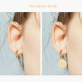 thumbnail image 3 of Gold Zodiac Earrings for Women/Men Vintage Coin Punk Jewelry Clearance Birthday Christmas Party Gift, 3 of 9