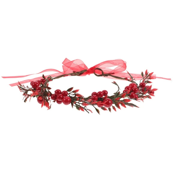 Masteelf Wedding Red Berry Flower Crown Artificial Red Berry Floral Headband for Brides and Bridesmaids Vintage Floral Wreath Christmas Party Headpiece Travel Photo Prop