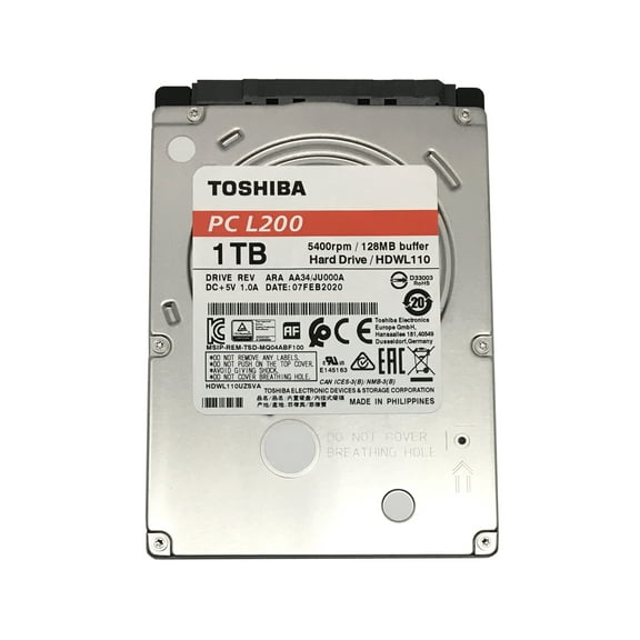 Toshiba L200 HDWL110UZSVA 1TB 5400RPM 128MB Cache (7mm) 2.5inch SATA 6.0Gb/s Internal Notebook Hard Drive - 2 Year Warranty