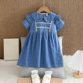 thumbnail image 4 of Ahuyic Little Girl Dresses,Kids Summer Casual Dresses,Children's Denim Skirt Lightweight Breathable And Cool In Summer Girls' Dress With Lace Round Neck, 4 of 4