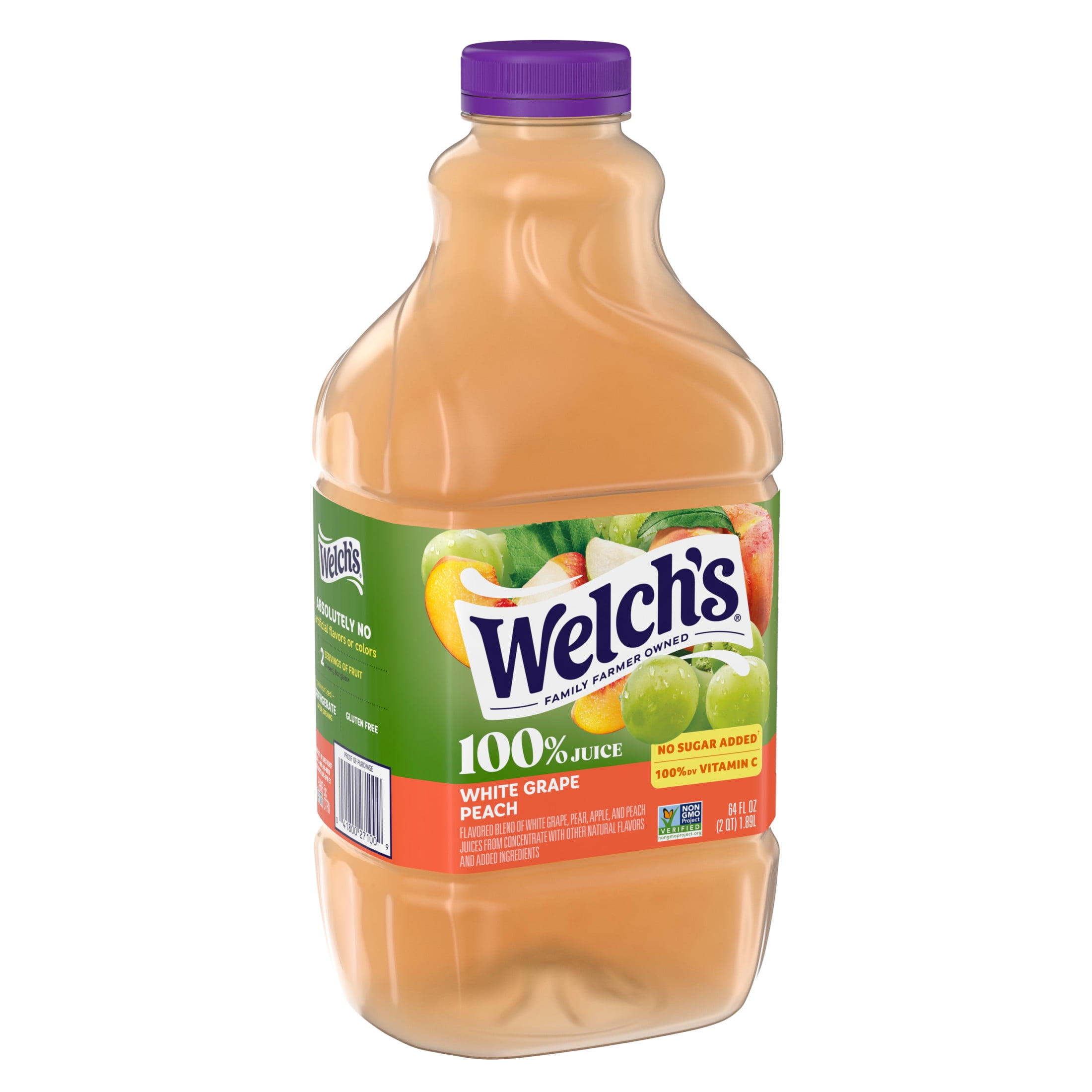 Welch's 100% Juice, White Grape Peach, 64 fl oz Bottle