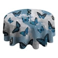 thumbnail image 4 of Lightblue Butterfly Sparkle Pattern Round Tablecloth 60"x60",Wrinkle Wipeable Table Cloth for Kitchen Dining Room Picnic Patio Party, 4 of 6