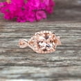 thumbnail image 3 of Staggering Looking Cushion Cut Morganite Engagement Ring 10k Rose Gold Halo Wedding Ring Anniversary Promise Surprisingly Ring, 3 of 9