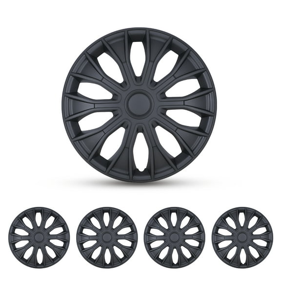 14" Universal Wheel Rims Cover Hubcaps - 4-Piece Set, ABS&PC Material, Lacquer Finish - Snap-On Fit for Cars, Trucks, SUVs
