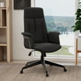 thumbnail image 3 of LeisureMod Ergonomic Office Chair High-Back Leather Adjustable Height and Swivel with Lumbar Support and Durable Iron Base with Double Wheel Casters Infini Collection in Black, 3 of 12