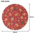 thumbnail image 6 of Red Christmas Gingerbread Man Pattern Round Tablecloth 60"x60",Wrinkle Wipeable Table Cloth for Kitchen Dining Room Picnic Patio Party, 6 of 6
