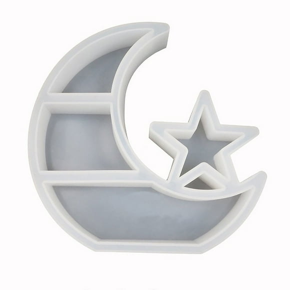 PVCS Bricolage Lune Étoile Organisateur de Bijoux Moule en Résine Présentoir en Silicone en Forme de Croissant pour Décoration Intérieure