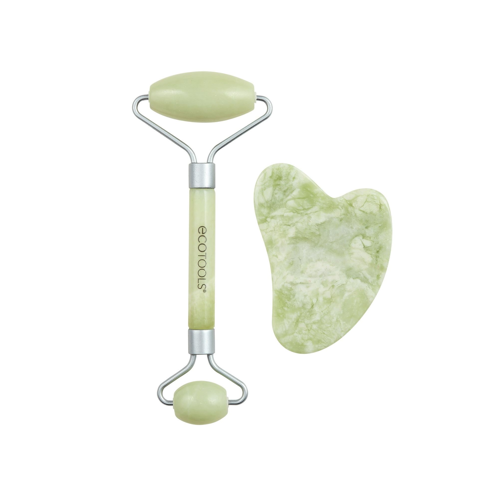 EcoTools Facial Skincare Jade Roller and Gua Sha Stone Mini Kit, 100% Jade, 2 Pack
