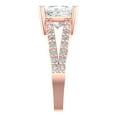 thumbnail image 3 of 2.43ct Princess Cut Clear Moissanite 18k Pink Rose Gold Engraving Statement Bridal Wedding Designer Ring Size 8, 3 of 5