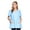 Blue Floral, variant on Casual Nights Women's Snap Front Smock Cobbler Woven Scrub Apron Top with Pockets