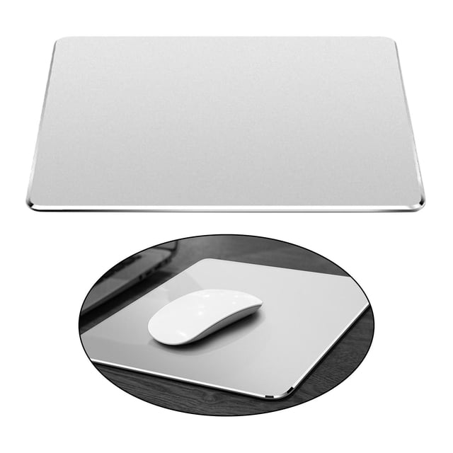 Alfombrilla de Ratón Suave de Aluminio, Portátil, Ultradelgada, de cara, con Control , Ordenador Portátil, Suministros para Juegos, - Plata 9.45x7.87x0.06 pulgadas Yotijar Alfombrilla de ratón dura