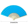 thumbnail image 2 of Yucurem 1 Pack Foldable Handheld Fan, Chinese Folding Fan for Women, Solid Bamboo Paper Fans for Wedding Guests, Dancing, Party Favors (Blue), 2 of 8
