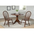 thumbnail image 3 of Sunset Trading Andrews 3PC 42" Round Extending Dropleaf Dining Set in Brown Wood, 3 of 5