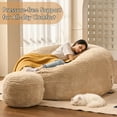 thumbnail image 5 of Toject Bean Bag Chair for Adults, Oversize Bean Bag Chair with Ottoman, Large Bean Bag Sofa with Removable Washable Cover, Lazy Sofa for Living Room, Beige, 5 Ft, 5 of 11