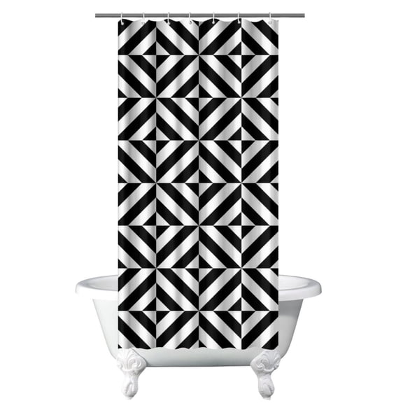 Classic Red and Black Buffalo Plaid Shower Curtain - 36x72 Inch Waterproof Quick-Dry Bathroom Curtain - Machine Washable Rustic Plaid Print with Metal Grommets