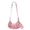 thumbnail image 1 of Bolso Hombro Con Remaches Bolso Media Punk para Mujeres Y Niñas (rosa), 1 of 9