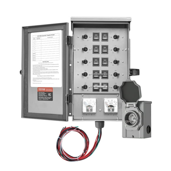VEVOR Manual Transfer Switch 30A Generator Transfer Switch Kit NEMA 3R 7500W 120/240V