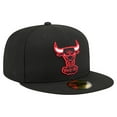 thumbnail image 3 of Men's New Era  Black Chicago Bulls Core Logo 59FIFTY Fitted Hat, 3 of 5