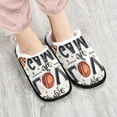 thumbnail image 3 of Iauyy Women's Men's Slippers, Non-Slip Travel Unisex Cotton Flannel House Shoes or Spa Slippers ,I Love Football, 3 of 6