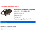 thumbnail image 2 of Right Interior Door Handle - Compatible with 1995 - 1999 GMC K1500 1996 1997 1998, 2 of 2