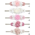 thumbnail image 2 of Paquete de 5 diademas de nailon con delicadas flores rosas blancas y rosas, lazos florales para el pelo, diademas con flores de margaritas, bandas elásticas para el pelo para Pascua, 2 of 5